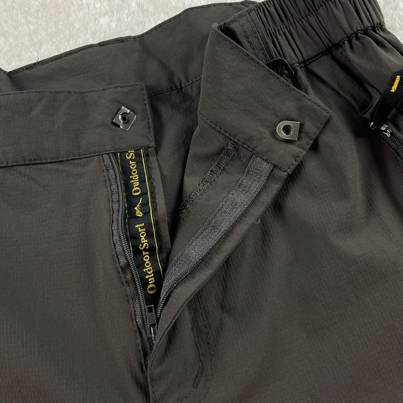 Sport Outdoor Ripstop Trek Hiking Pants Mens Size M Brown Zip Pockets Stretch - Picture 12 of 15